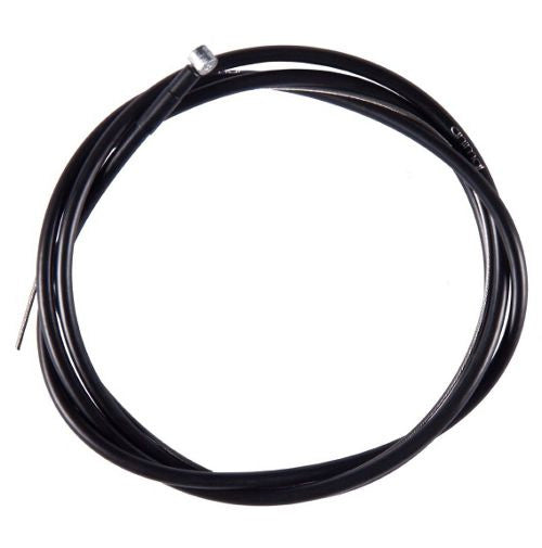 The Animal Illegal Slick Brake Cable is a black coiled cable with a small metal connector and features a braided stainless housing for durability and sleek style.