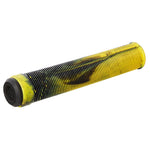 A Fit Bike Co Savage V2 Flangeless Grips in yellow and black on a white background.