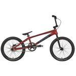 The Inspyre Evo Disc Pro L Bike 2025 is a red BMX-inspired bike featuring a black seat, handlebars, and black tires accented with white lettering on the frame. Designed for performance with its race geometry, this model reflects the signature style of Inspyre EVO bikes.