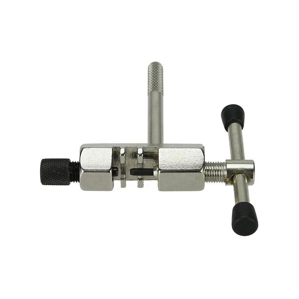 A Chain Breaker (Narrow 3/32" Chain Rivet Extractor) with black handles and a rotating mechanism, used for removing and installing UG HG Alpha 410 408 chains.