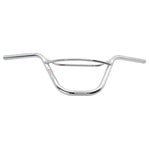 The Skyway EZ Pro 88 Handlebars, a chrome handlebar made from 4130 Chromoly steel material, stands out on a clean white background.