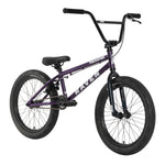 The Raven Trickster 20 Inch Bike is a stylish purple BMX featuring black tires and handlebars, complete with sealed hubs and the "Raven" logo adorning its frame. It's an ideal choice for those looking for an affordable bike that doesn't sacrifice quality or style.