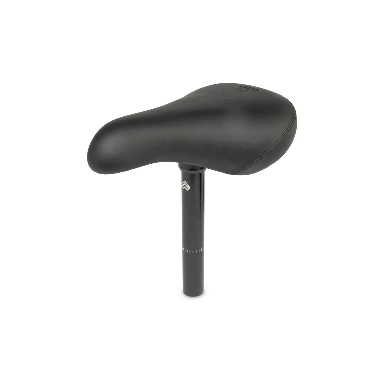 Eclat Complex Combo Seat mounted on a black bike post, featuring a super-tough seat base, shown on a white background.