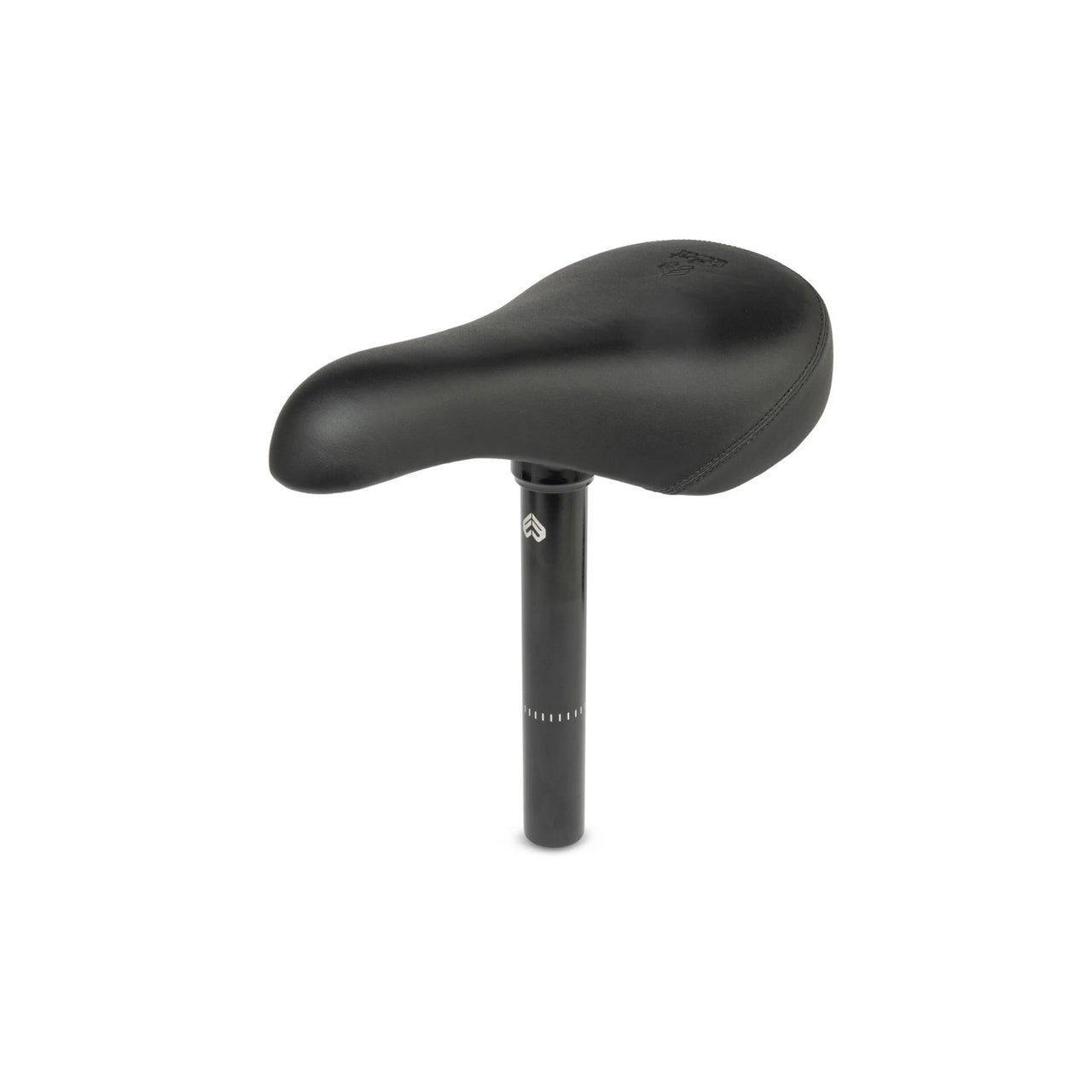 The Eclat Complex Combo Seat, a black bicycle saddle with the Bios Pivotal design and seat post included, is shown against a plain white background.