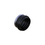 A black camera lens with a metallic ring around the base, reminiscent of Onyx Ultra/Pro HG 10mm End Cap, is shown on a plain white background.