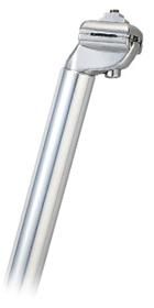 A close-up image of the Railed Seat Post 27.2 x 400mm, showcasing its metallic finish, railed seat mount, and clamp mechanism at the top for adjusting and securing the saddle.