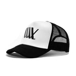 The LUXBMX Flag Trucker Cap Black is a classic fit black and white hat with "LUX" printed on the front panel. Made from recycled polyester, this cap features a mesh back and an adjustable strap.