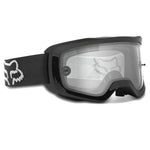 Fox Main Stray BMX Goggles with a clear, expansive viewport and an adjustable strap featuring a white logo on the side.