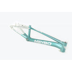 A teal and white Meybo 2023 HSX Frame Pro 21.5, featuring 6061 T-6 hydroformed tubing and internal cable routing, shown against a plain white background.