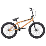 The Kink Curb 20 Inch Bike (2026) is ideal for entry-level riders with its orange color, black handlebars, seat, and tires. It features a sturdy frame and knobby tread pattern, offering stability and style for beginners mastering the basics.