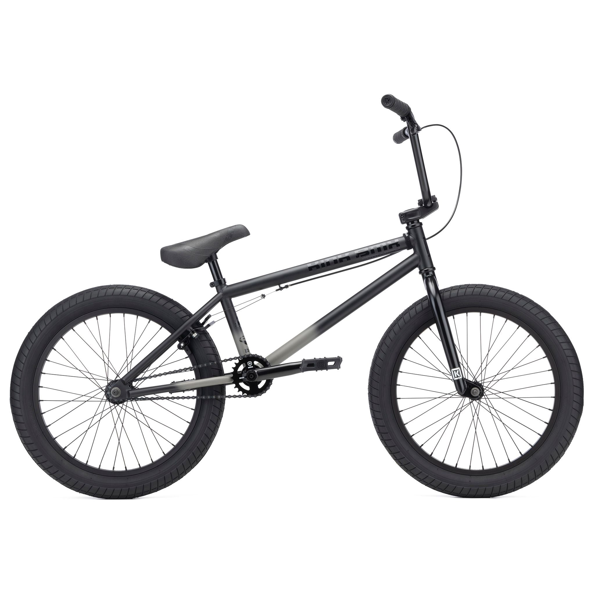 The Kink Curb 20 Inch Bike (2026) is ideal for beginners, showcasing a sleek black design and 20-inch wheels. It caters to entry-level riders with a padded saddle and handlebars featuring a brake lever for comfortable and safe rides.