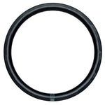 The Michram OWT Rim Plain Logo (28 Hole) BMX race rim, made from T800 carbon fiber with Optimal Weave Technology, boasts a glossy finish and features a sleek logo at the bottom against a pristine white background.