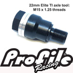 Introducing the Profile Elite Crank Installation/Removal Tool, an excellent choice for your 3-piece crankset. Featuring M15 x 1.25 threads and a stylish black and silver finish, it’s engineered to effortlessly manage 48 spline axles and spline drive sprockets.