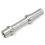 The Profile Mini Rear Axle Alloy is a metal cylindrical connector with labeled text, featuring precision CNC machined surfaces and two defined sections for unmatched strength.