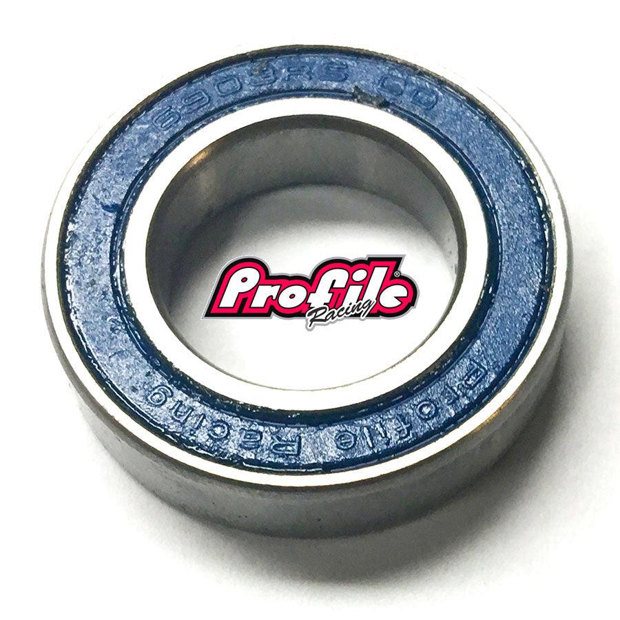 The Profile Hub Body Bearing (6903) with a blue seal and metallic outer ring is elegantly displayed on a white background. Renowned for its sealed self-lubricating design, this component is perfect for BMX MTB track hubs.