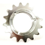 A SD-X Sniper Alloy Cog with twelve teeth and a circular center hole, featuring grooves on the inner ring, ideal for pro riders seeking precision.